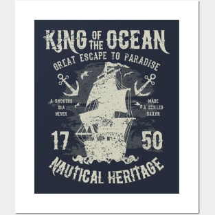 King Of The Ocean Nautical Heritage Escape To Paradise Pirate Ship 1750 Posters and Art